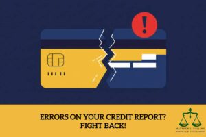 Graphic of a broken credit card with a yellow and blue design at Law Office of Matthew L Collins near Lawrenceburg, Kentucky (KY)