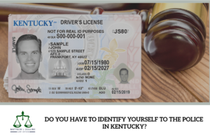 A gavel and ID representing the concept of identifying oneself to the police.